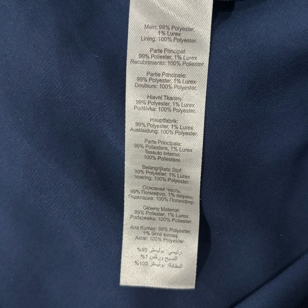 Apricot Navy Blue Ruffle V-Neck Tiered Mini Dress Romantic Cottagecore US 4 - Picture 14 of 16